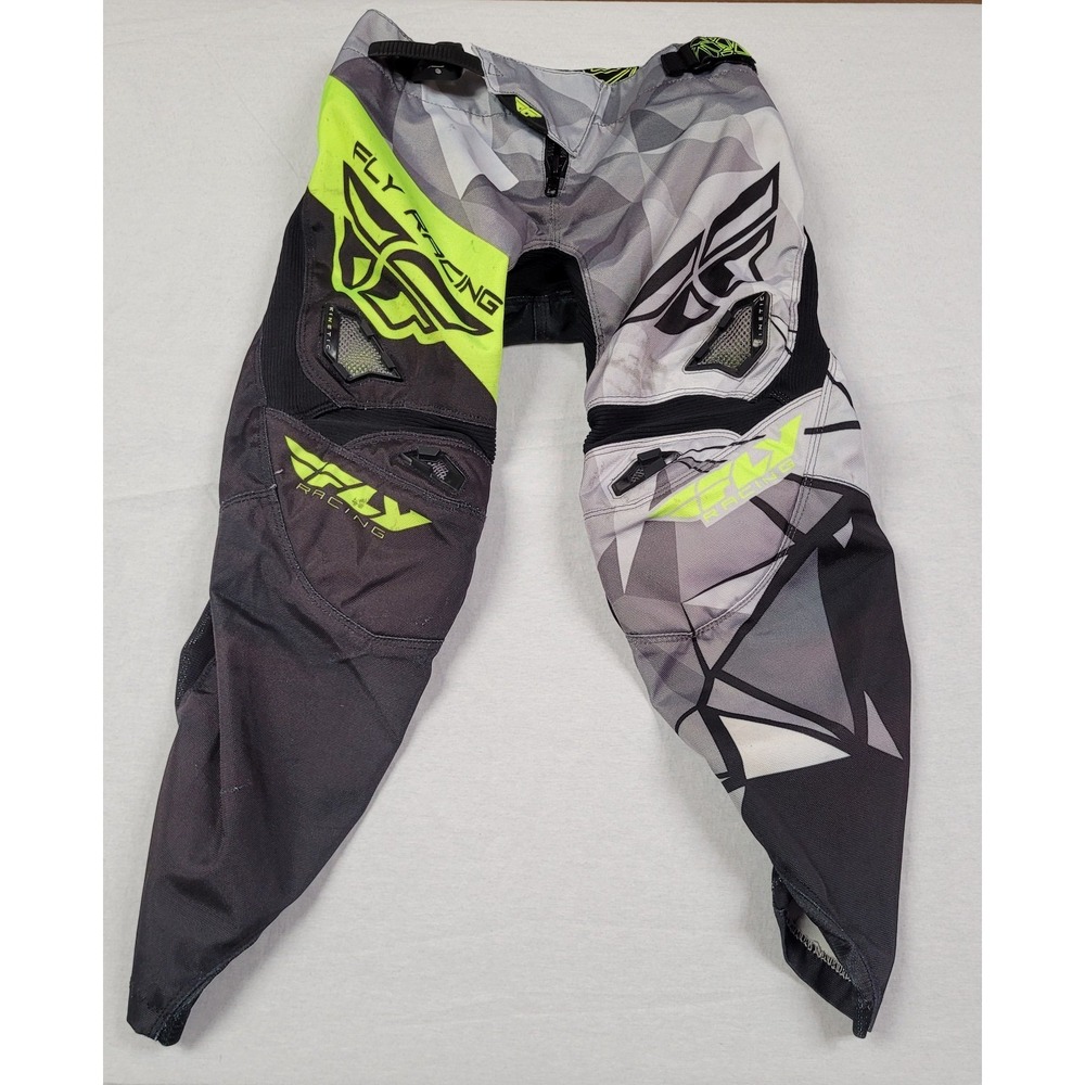 Fly Racing Kinetic Crux Pants Gray Black Yellow Youth Boy's Size 24